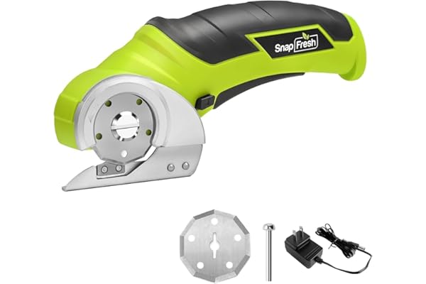 SnapFresh Cordless Electric Scissors, 4V Electric Mini Box Cutter, Carpet & Cardboard Cutter Tool with a Replacement Blade/Ch