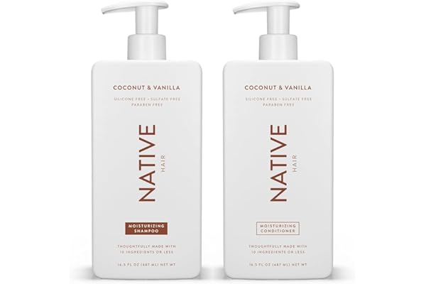 Native Coconut & Vanilla Shampoo and Conditioner Contain Naturally Derived Ingredients | All Hair Types, Color & Treated, Fin