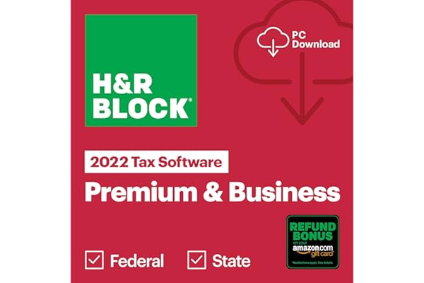 H&R Block Tax Software Premium & Business 2022 with Refund Bonus Offer (Amazon Exclusive) [PC Download] (Old Version)