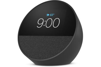Amazon Echo Spot (newest model), Great for nightstands, offices and kitchens, Smart alarm clock with Alexa+ Early Access, Bla
