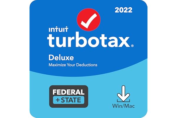 [Old Version] TurboTax Deluxe 2022 Tax Software, Federal and State Tax Return, [Amazon Exclusive] [PC/MAC Download]