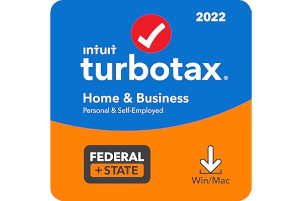 [Old Version] TurboTax Home & Business 2022 Tax Software, Federal and State Tax Return, [Amazon Exclusive] [PC/MAC Download]