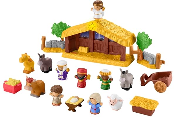 Fisher-Price Little People Toddler Toy Nativity Set with Music Lights & 18 Pieces for Christmas Pretend Play Kids Ages 1+ Yea