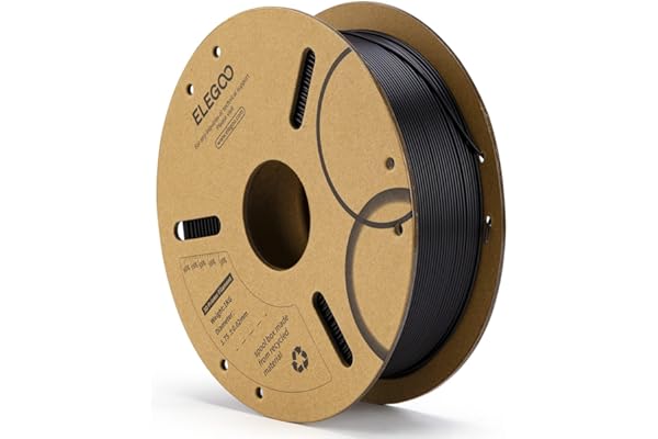 ELEGOO PLA Filament 1.75mm Black 1KG, 3D Printer Filament Dimensional Accuracy +/- 0.02mm, 1kg Cardboard Spool(2.2lbs) 3D Pri
