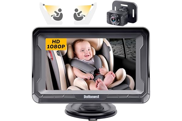 DoHonest Baby Car Camera HD 1080P - Rear-Facing Car Baby Monitor with Night Vision, Adjustable View Angle, Easy Setup, Anti-G