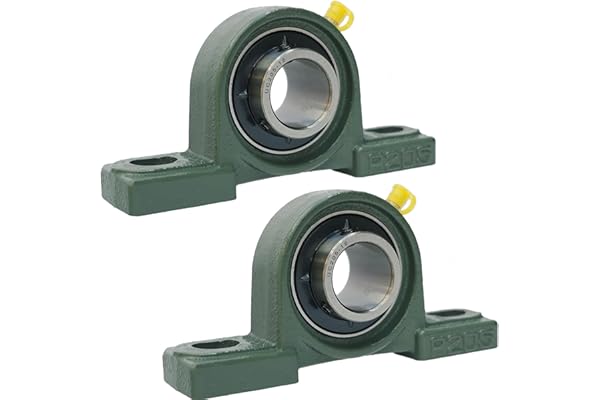 2 Pack UCP205-16 Pillow Block Mounted Ball Bearing - 1" Bore - Solid Cast Iron Base - Self Aligning