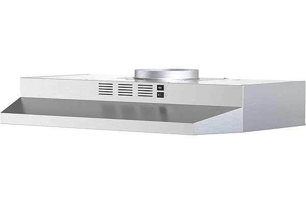 FIREGAS 30 inch Range Hood Under Cabinet, Ducted/Ductless Convertible Stainless Steel Kitchen Range Hood with Rocker Button C