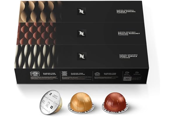 Nespresso Capsules Vertuo, Barista Flavored Pack, Medium Roast Coffee, 30 Count Coffee Pods, Brews 7.8oz.