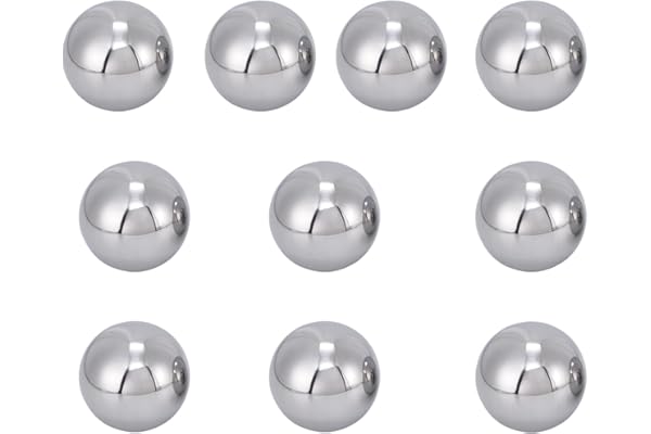 Ten 1" Inch Diameter Hardened Chrome Solid Steel Bearing Balls, Vigorous Precision Balls (10 Pieces)
