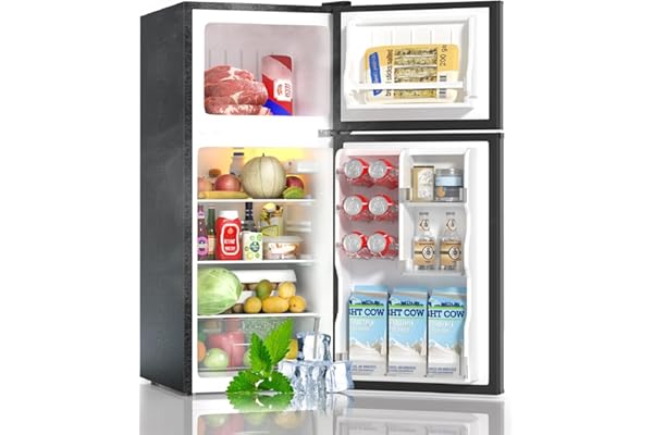 BANGSON 4.0 Cu.Ft Small Refrigerator with Freezer, Small Fridge with Top Freezer, for Apartment, Bedroom, Dorm, and Office, D