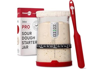 KNEADACE Pro Sourdough Bread Starter Kit - 34 oz Large Capacity Sourdough Starter Jar with 5 unique features for the perfect
