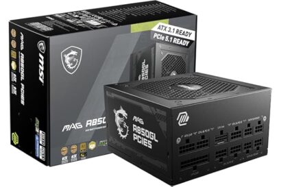 MSI MAG A850GL PCIE5, Fully Modular Compact Gaming 850W Power Supply, 80+ Gold, ATX 3.1 & PCIe 5.1 Ready, Native Dual-Color 1