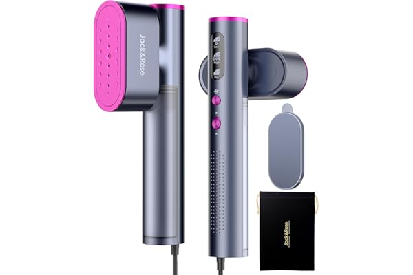 Jack & Rose Travel Steamer for Clothes,100-220V Portable Iron,15s Heat Up,Steamer & Iron 2 In 1, Travel Size,Large Ceramic He