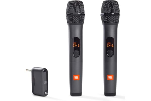 JBL Wireless Two Microphone System with Dual-Channel Receiver, Black (Renewed)