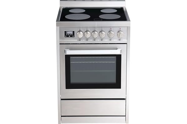 Rangaire RRE241TS 24" Electric Range Oven with Timer - Stainless Steel, Infrared Stove Burners, True Convection, Easy Reach R