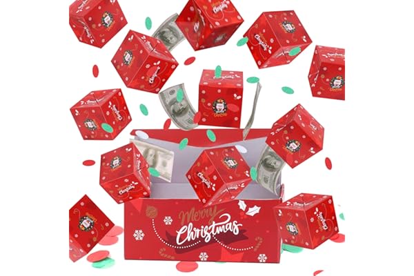BABORUI Money Surprise Box - Christmas Gift with Confetti Explosion for Women, Men, and Kids