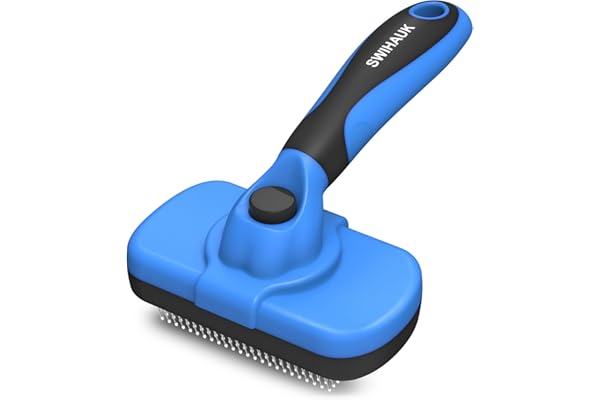 Swihauk Self Cleaning Slicker Brush - Skin Friendly Deshedding Grooming Tool for Dogs & Cats, Suitable for Shedding & Haired