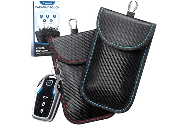 Coorattyes Faraday Key Fob Protector, 6 Color Faraday Bags for Car Keys, Safe Key Pouch for Car RFID Key Fob Protector, Signa