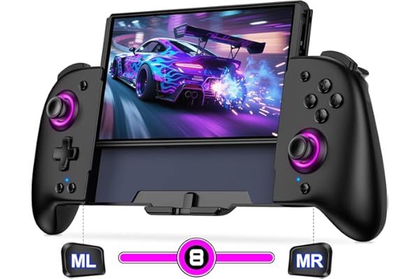 Spican Switch Controllers for Nintendo Switch/OLED, Full-Size Switch Joy-pad for Better Handheld Mode, Switch Accessories Wir