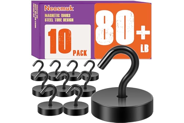 Neosmuk Magnetic Hooks, Cruise Ship Essentials, 80lb+ Heavy Duty Magnetic Hooks for Cruise Cabins, Refrigerator, Grill, Hangi