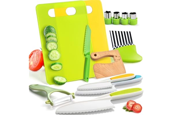 13 Pieces Montessori Kitchen Toys for Toddlers-Kids Cooking Sets Real-Toddler Toys Set for Real Cooking with Plastic Children