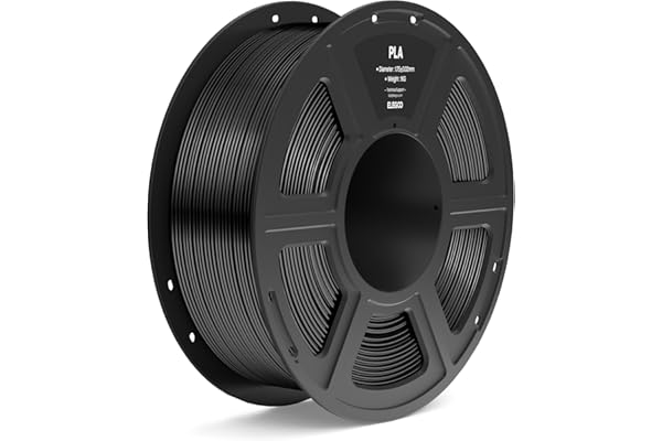 ELEGOO PLA Filament 1.75mm Black 1KG, 3D Printer Filament Dimensional Accuracy +/- 0.02mm, 1kg Spool(2.2lbs) Fit Most FDM 3D