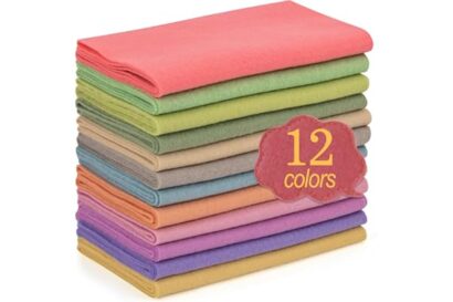 XSEINO 12 Rolls 8"x35" 1.4mm Thick Soft Felt Fabric Sheet 12 Assorted Morandi Series Colors Felt Pack for DIY Craft Sewing Sq