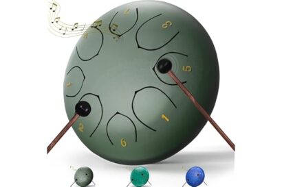 Rain Drum for Outside Garden, 6 Inches 8 Notes Steel Tongue Chakra Drums, Waterproof Meditation Rain Chime, Musical Instrumen