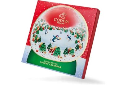Godiva 2025 Advent Calendar, Limited Edition Deluxe Snowglobe Chocolate Assortment Holiday Gift Box for Christmas, 24pc