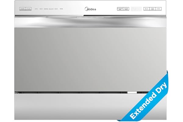 Midea MDC22P2ASS Portable Countertop Dishwasher, 6 Place Settings & 6+2 Washing Cycles Dishwashers, Energy Star Dish Washer f