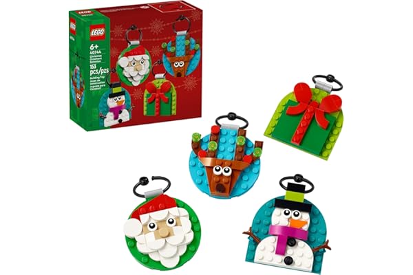 LEGO Christmas Ornament Selection Building Toys - Holiday Crafts for Family, Kids, Boys & Girls, Ages 6+ - Hanging Christmas
