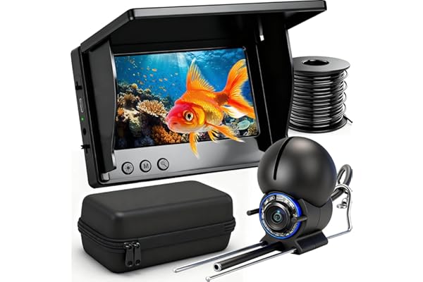 Underwater Fishing Camera, 4.3 Inch LCD and Upgraded HD Lens for Ice Lake Boat Kayak Fishing, Waterproof Fishing Camera Infra