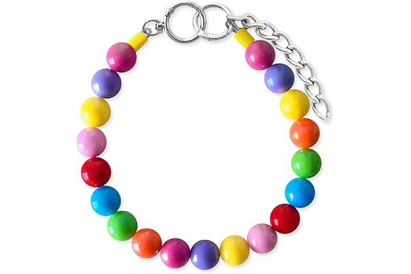 JOGIA® Rainbow Beaded Dog Collar – Colorful Adjustable Decorative Collar for Small, Medium & Large Dogs