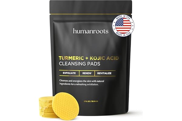 Turmeric Kojic Acid Cleansing Pads - Turmeric Face Scrub Pads with Vitamin C (30 pads), Kojic Acid and Turmeric Cleansing Pad