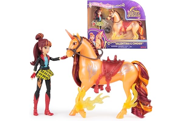 Unicorn Academy, Valentina & Cinder Power of Friendship Set with Saddle & Accessories, Dolls & Unicorn Toys, Gifts & Stocking