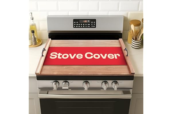 Riveira 30x22 Acacia Natural Stove Top Covers for Electric Stove & Gas Stove Top Covers for Gas Burners – Large Gas Stove Cov