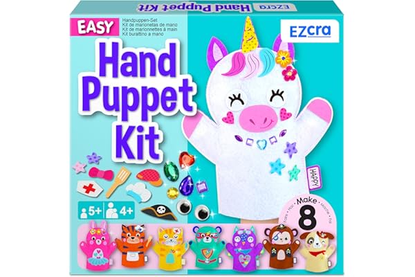 EZCRA Unicorn Hand Puppet Making Kit for Kids Age 5-8 - DIY Puppet Making Craft Kit - Creative Arts & Crafts Set, Educational