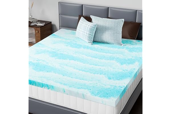 DUMOS Mattress Toppers Memory Foam Full, 2 Inch Thick Bed Topper Pad Cooling Gel Infused Soft Comfy Padding Breathable for Sl