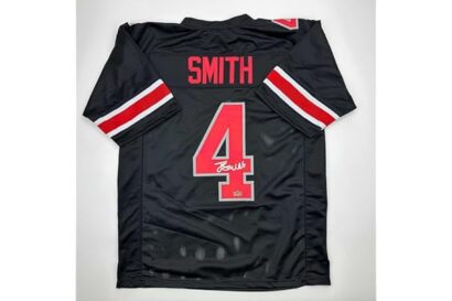 Facsimile Autographed Jeremiah Smith Ohio State Black Reprint Laser Auto College Football Jersey Size Men's XL