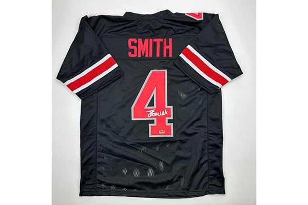 Facsimile Autographed Jeremiah Smith Ohio State Black Reprint Laser Auto College Football Jersey Size Men's XL