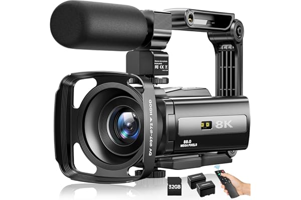 8K Video Camera Camcorder 88MP UHD WiFi Vlogging Cameras for YouTube 18X Digital Zoom IR Night Vision 3.0''Touch Screen Camer