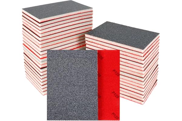 24 Pcs Sanding Sponge 80-3000 Grit Sandpaper Assortment, Washable & Reusable Sanding Blocks for Wood, Metal, Drywall, Glazing