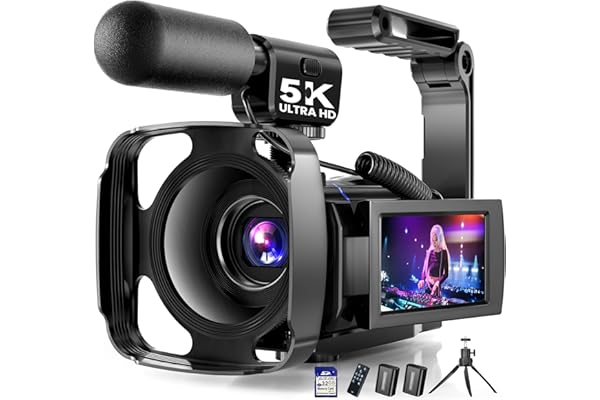 5K Video Camera Camcorder, UHD 64MP Vlogging Camera for YouTube with 3" 270° Rotatable Touch Screen, Digital Camera with IR N