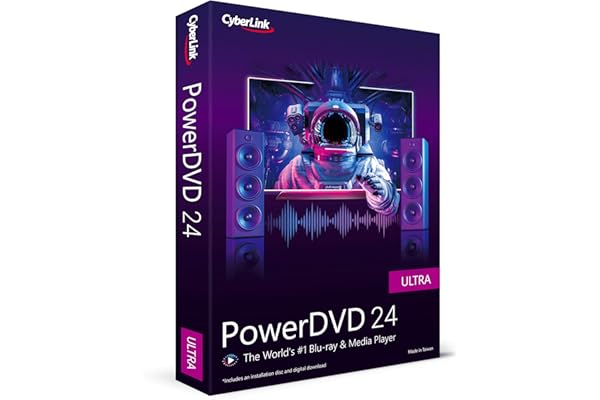 CyberLink PowerDVD 24 Ultra | Blu-ray, DVD, & Media Player Software | Play Virtually Any File Format [Retail Box with Downloa