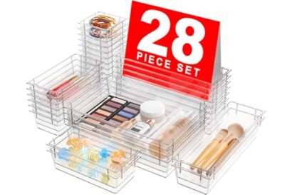 A-LuGei 【Military Grade】 Drawer Organizer, 【????????????????????】 Clear Makeup organizer, 【Holds 177 Items】 Bathroom Organizers and Sto