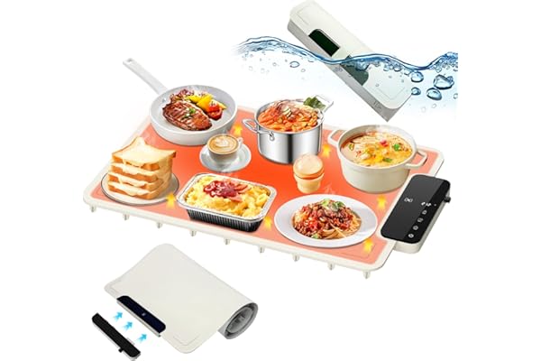 Warming Mat for Food -IPX9 Waterproof Electric Food Warming Tray for Buffet(24"x16"), Portable Countertop Food Warmers for Pa