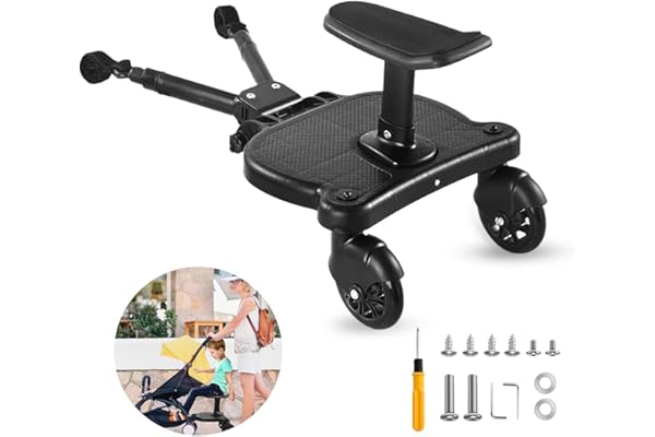 Universal Stroller Board - Stroller Attachment for Toddler to Ride,Detachable 2 in1 Sit and Stand Toddler Stroller Attachment